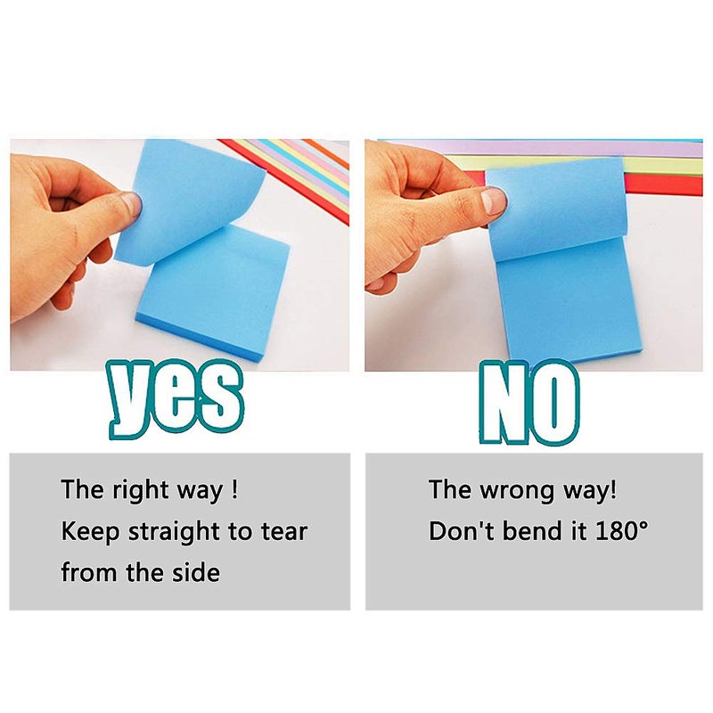 SIMONA Sticky Notes 3x3 in, 6 Color Bright Colorful Sticky Pad, 6 Pads/Pack, 100 Sheets/Pad, Self-Sticky Note Pads (Yellow, Green, Blue, Orange, Purple, Rose) â€¦ - Image 2